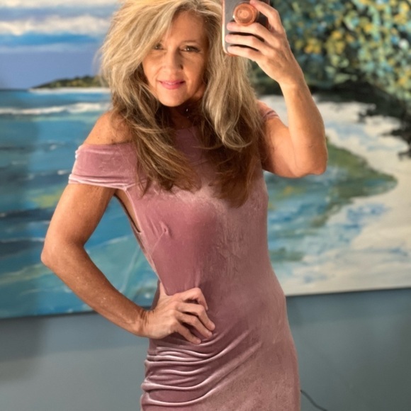 NWT,Windsor,Soft Mauve,BodyCon Dress,Drapes Arms Off Shoulders, Lovely,Size S - Picture 9 of 10